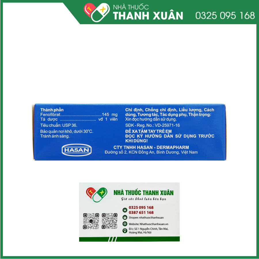 Hafenthyl 145mg trị rối loạn lipoprotein máu (3 vỉ x 10 viên)